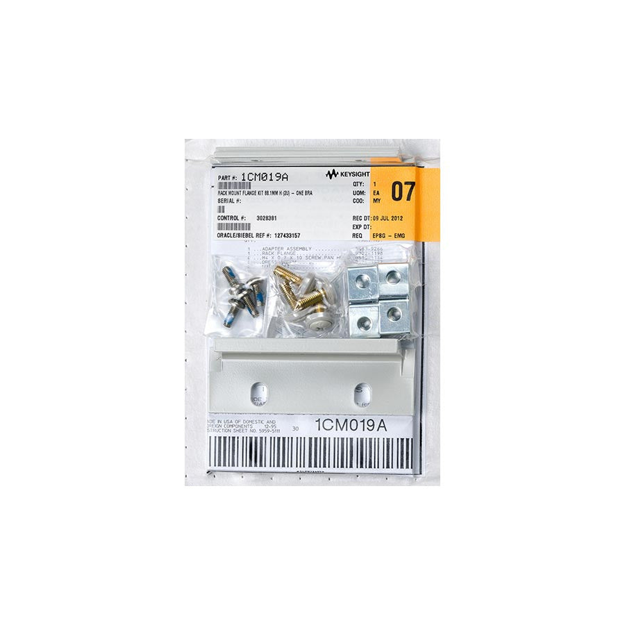 Keysight 1CM019A Rackmount Flange Kit 88.1mm H (2U) - One Bracket