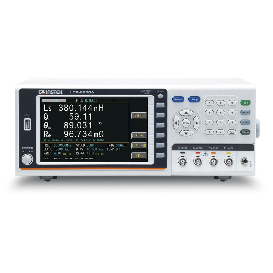 GW Instek LCR-8250A LCR Meter, 10 Hz - 50 MHz, 6 Digits, USB, GPIB, LAN, RS-232, LCR-8200A Series