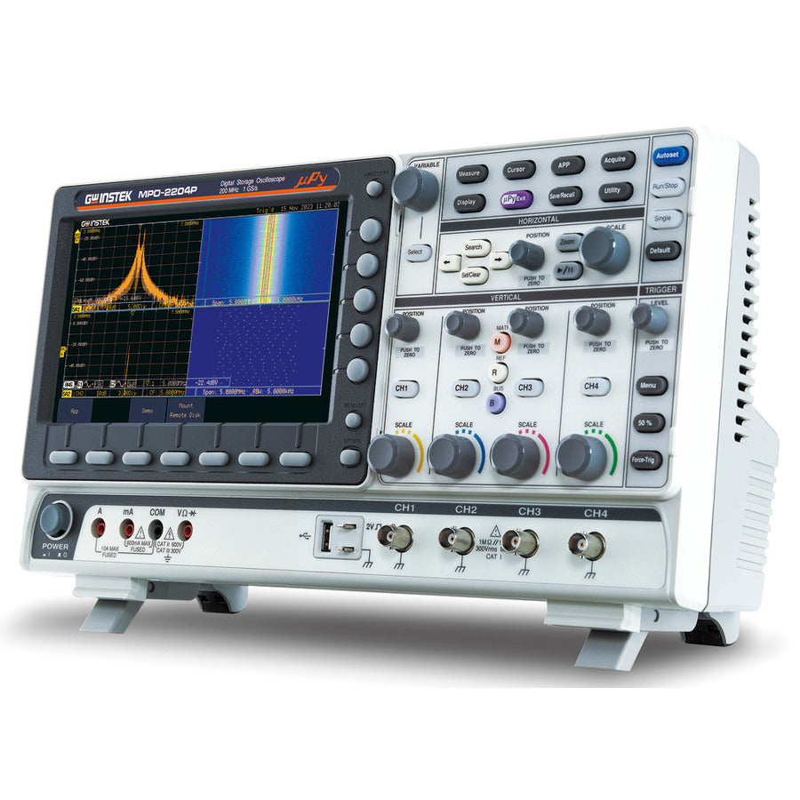 GW Instek MPO-2204P DSO Oscilloscope w/SA, AWG, DMM and Power Supply, 4CH, 200MHz, MPO-2000P Series