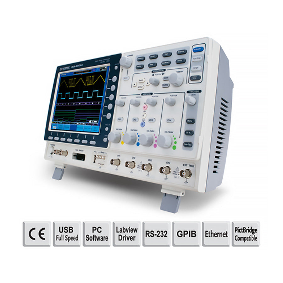 GW Instek GDS-2104A VPO Digital Oscilloscope, 4 Channel, 100MHz, 2Mpts, 2GS/s, GDS-2000A Series