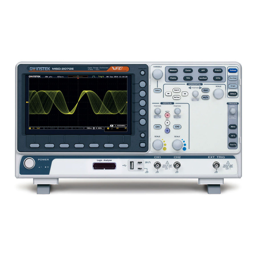 GW Instek MSO-2202EA Mixed Signal Oscilloscope w/ AWG, 2/16 CH, 200MHz, 1GSa/s, MSO-2000EA Series