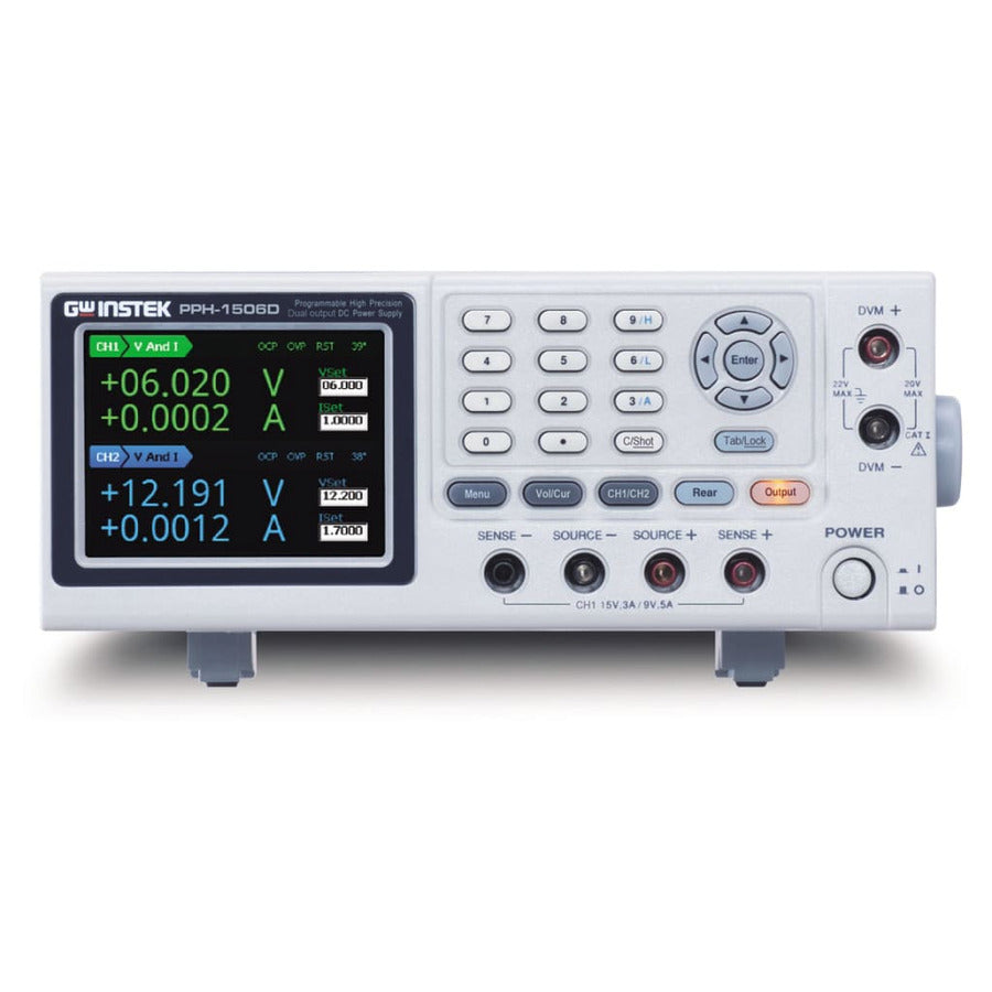 GW Instek PPH-1506D High-Precision DC Power Supply, Dual Output, 45/36 W Per CH, PPH-15xxD Series