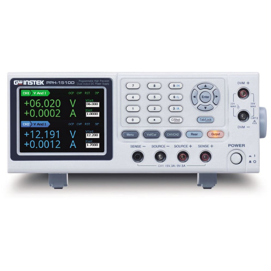 GW Instek PPH-1510D High-Precision DC Power Supply, Dual Output, 45/36 W Per CH, PPH-15xxD Series