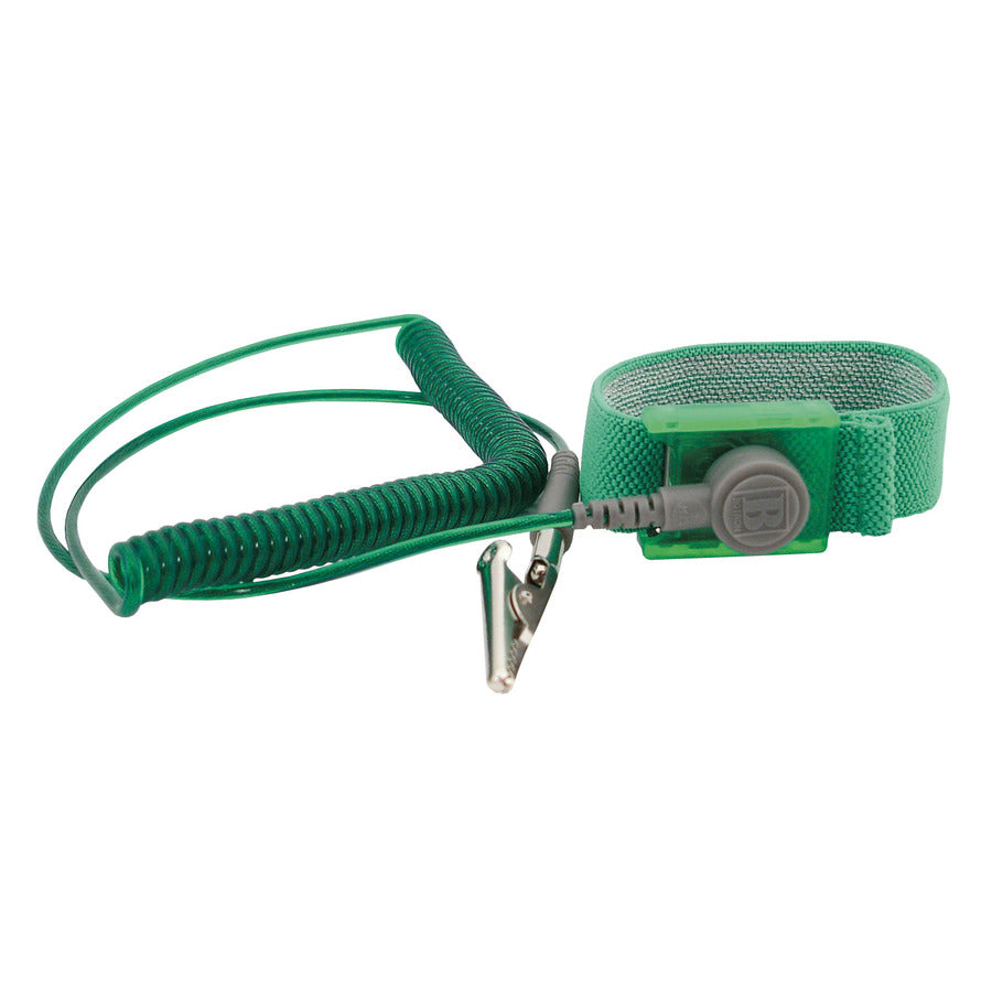 Techni-Pro 758ST9959 Wrist Strap, Superior, 1/8" (4mm) Snap, 12 ft. Cord, Green