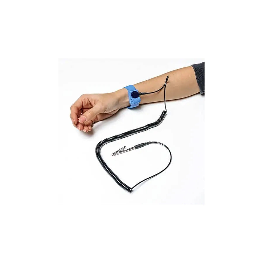 Techni-Pro 758St9807 Wrist Strap, Blue, Adjustable, 4mm Snap, 12 ft. Cord