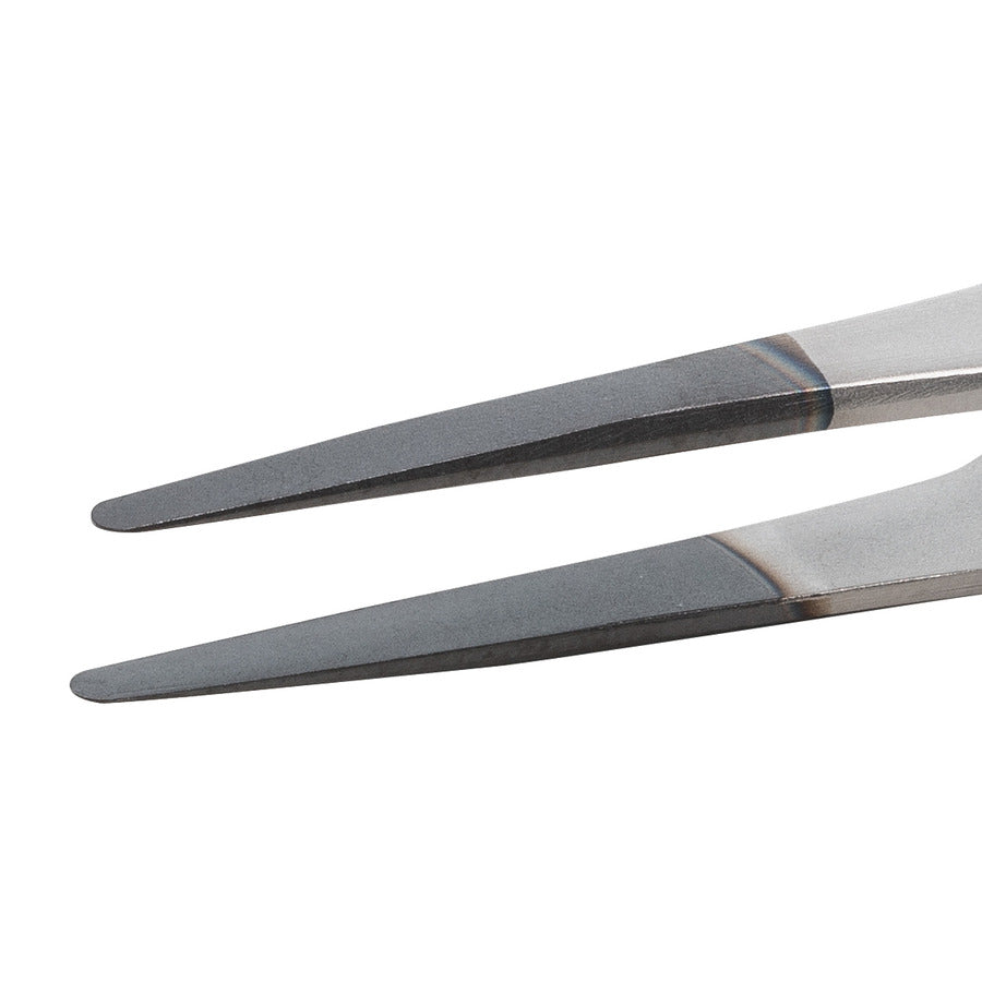 Techni-Pro 758TW0008 ESD Diamond Tweezers, Style 2A, Anti-Acid/Anti-Mag, SS, Round, Flat, 4.7"