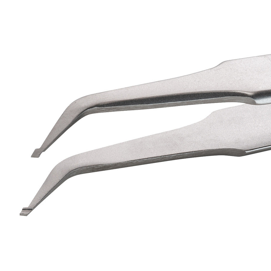 Techni-Pro 758TW003 SMD Tweezers, Style SM111, Anti-Acid/Anti-Mag, SS, Curved, Grooved, 4.5"
