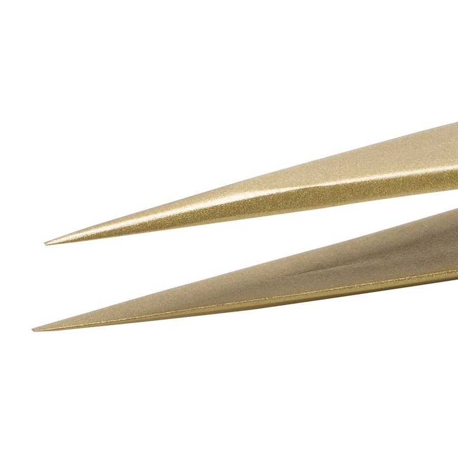 Techni-Pro 758TW236 High Precision Tweezers, Style AM, Brass, Fine, Pointed, 5.0"