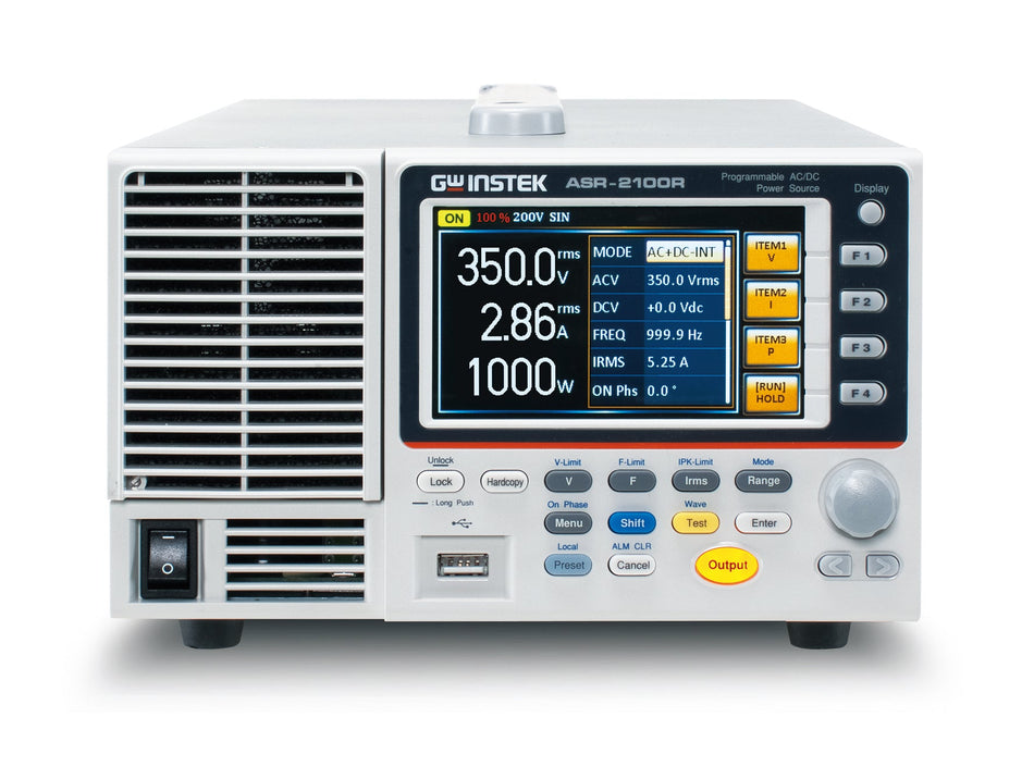 GW Instek ASR-2100R AC/DC Source, For 3U 1/2 Rack Mount, 1000 VA, USB/LAN/RS-232, ASR-2000 Series