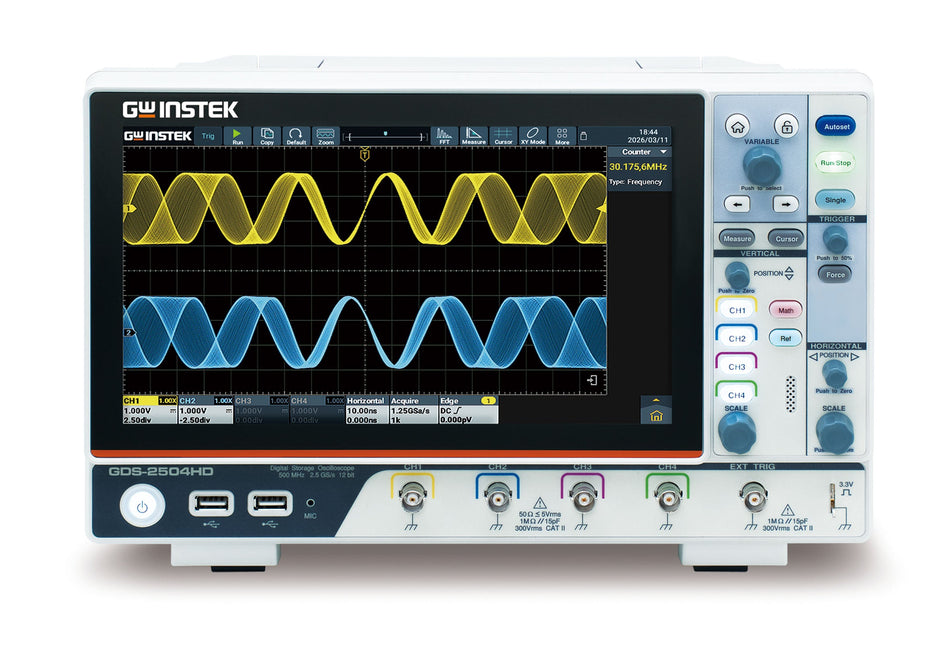 GW Instek GDS-2254HD GW Instek 250MHz/4 CH GDS-2254HD (CE) 12-bit series Digital Oscilloscopes