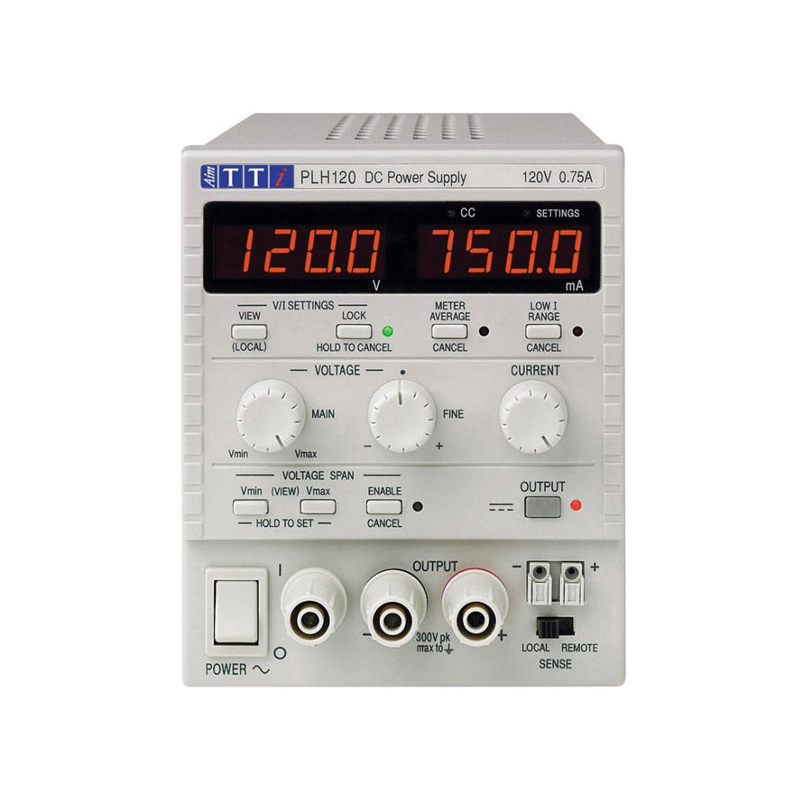Aim-TTi PLH120-P DC Power Supply, Single Output, 120V, 0.75A, 90W, USB, RS232, LAN, PLH-P Series