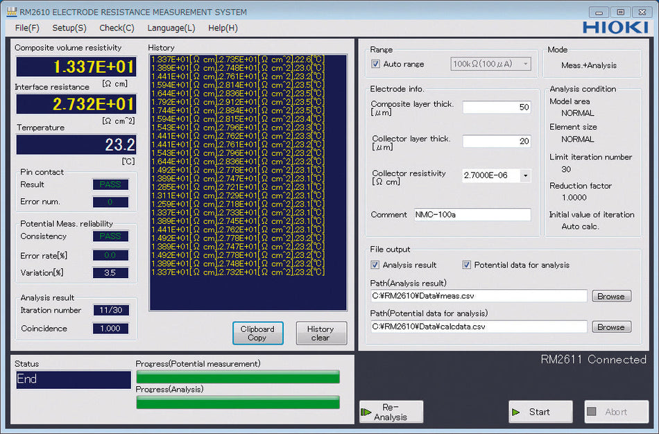 Hioki RM2612 RESISTANCE CALCULATION SOFTWARE
